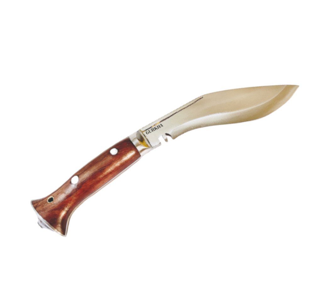 Gurkha Authentic World War II Hand-Hammered Kukri Knife 5.5" Fixed Blade Historical Mini Panawal Overall 10" Khukuri Kukri Knives & Leather Sheath - Hand Forged In Nepal (Only Sheath) - Image 2