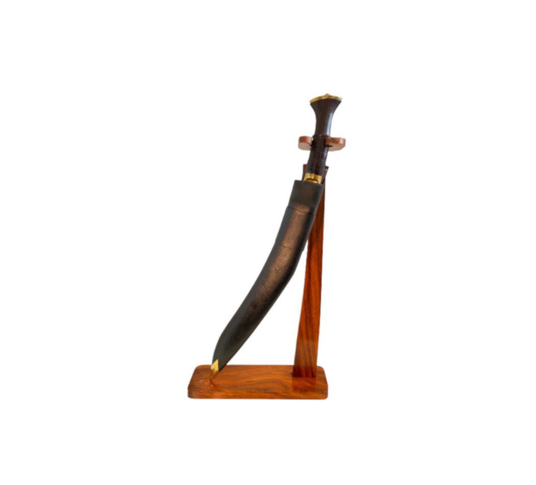 Gurkha Hand-Hammered Sirupate Kukri Knife 29 Inch X-Large Khukuri Plus 24" Solid Wooden Stand, Leather Sheath, 2 Small Knives - Handmade in Nepal